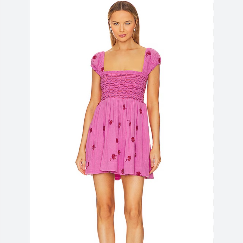 Free people small mini embroidered Tory dress